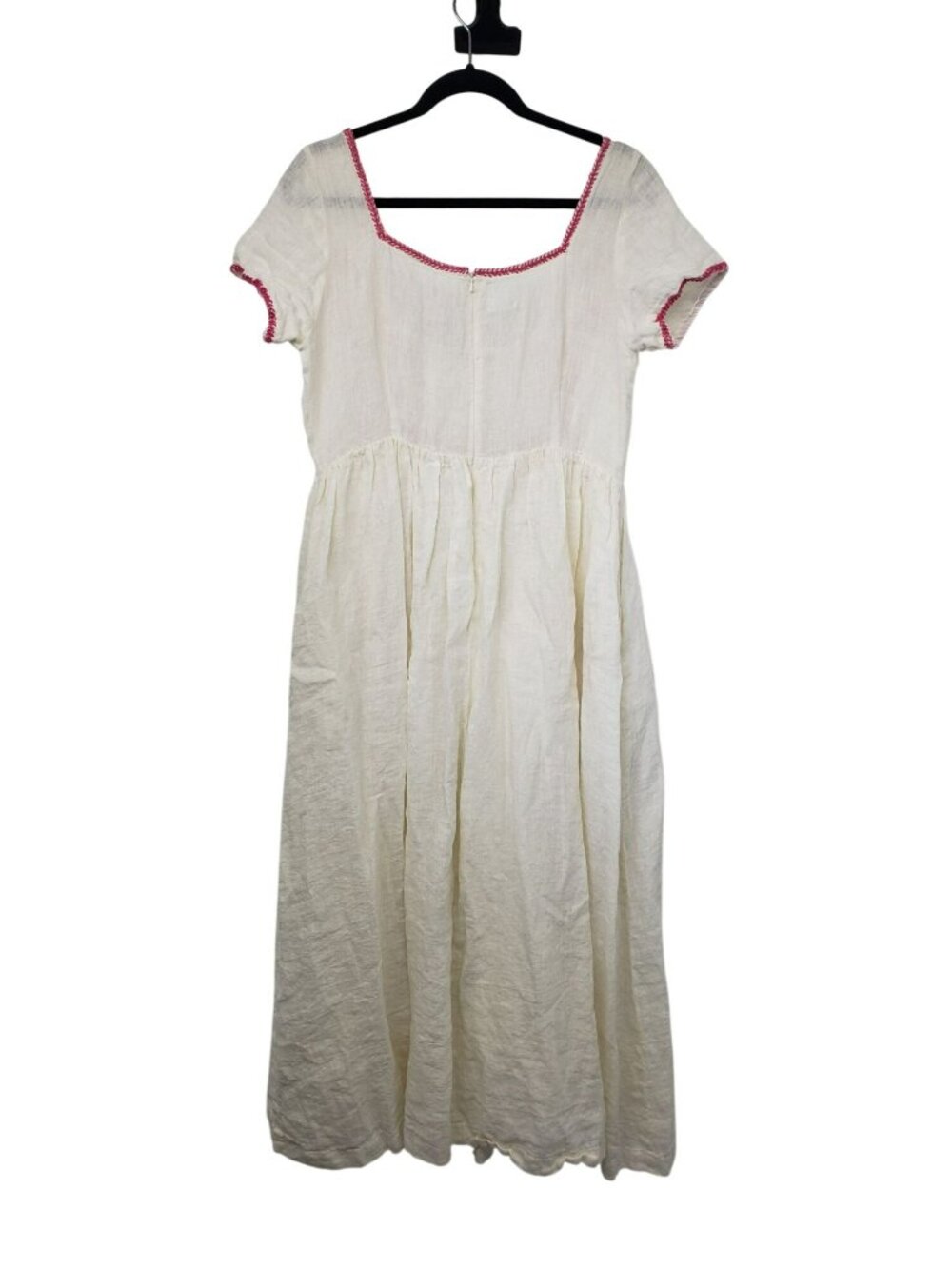 Tach Clothing Raffaella Free People White Pink Linen Floral Embroidered Dress - Picture 4 of 16